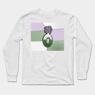 Halftone Genderqueer Pride Typography with Flag Background Long Sleeve T-Shirt